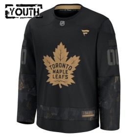 Barn Ishockey Toronto Maple Leafs tröja med eget tryck Fanatics Military Appreciation Practice 2024-25 Svart